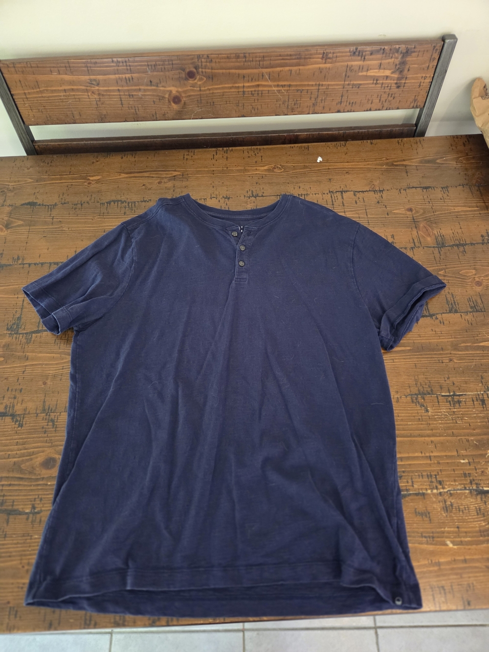 Classic Navy Short-Sleeve Henley Shirt - Men